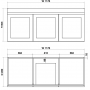 Mia 1200 Matte White Wall Hung Vanities Double Bowl Cabinet Only